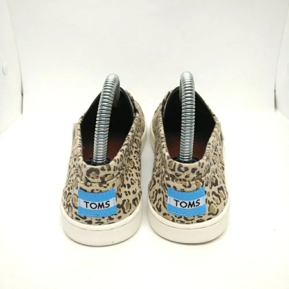 Toms Animal Print Flats Shoes‎ Youth Girls Size 5 Y Beige,
